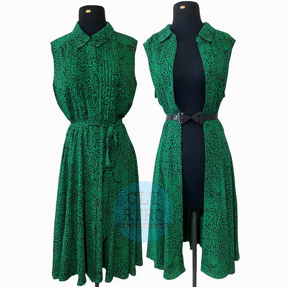 NANETTE LEPORE • Green Animal Print Dress